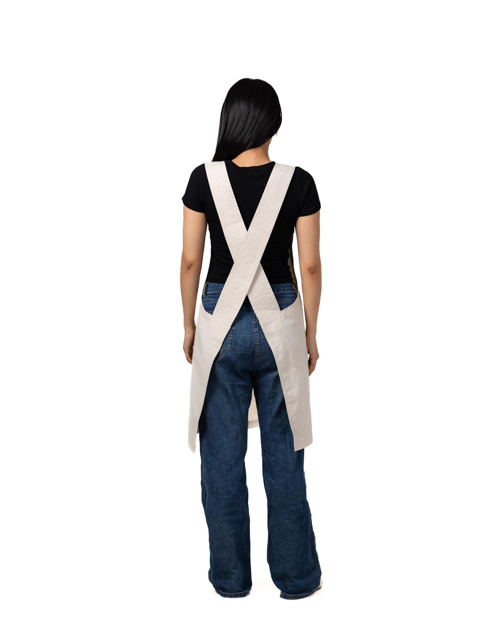 Cream Linen Crossback Chore Apron