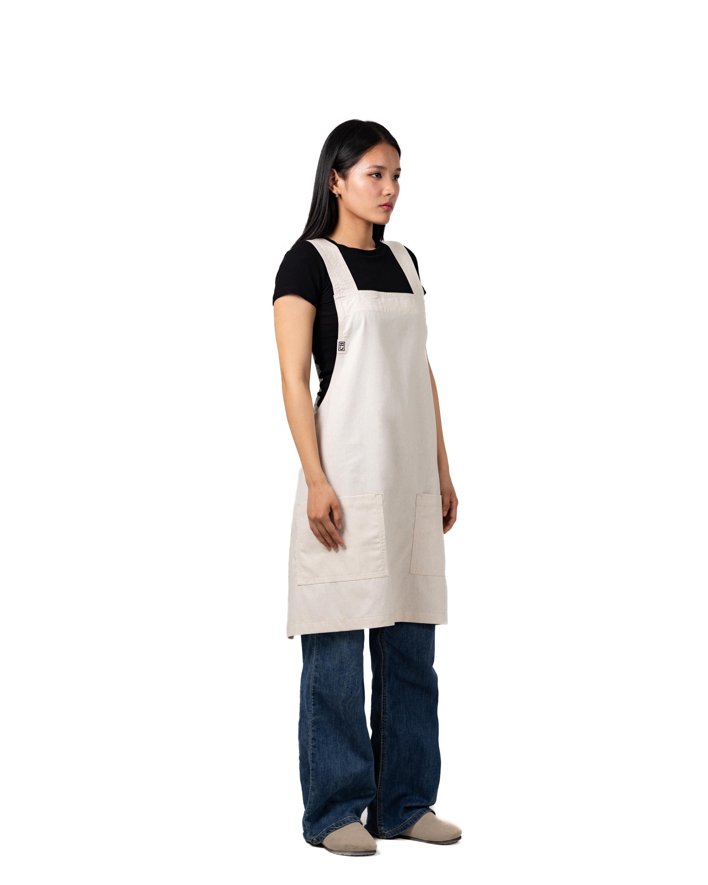 Cream Linen Crossback Chore Apron