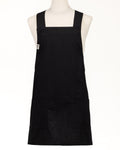 Black Linen Crossback Chore Apron