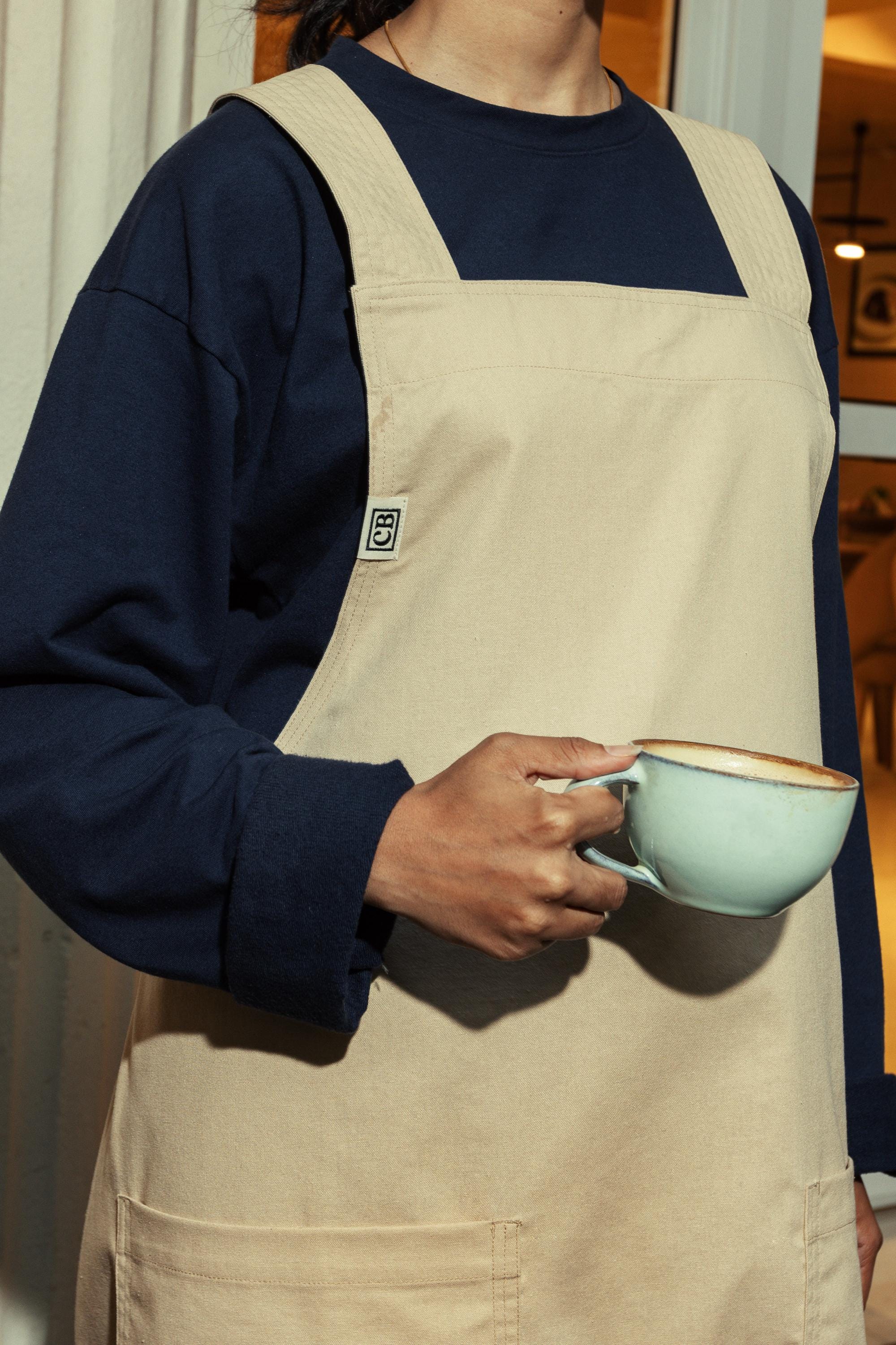 Oatmeal Linen Crossback Chore Apron