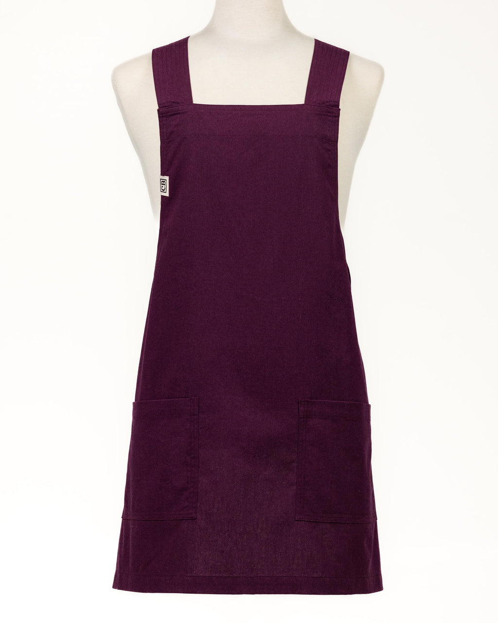 Maroon Linen Crossback Chore Apron