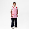 Pink & Red Linen Crossback Chore Apron