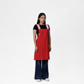 Red & Pink Linen Crossback Chore Apron