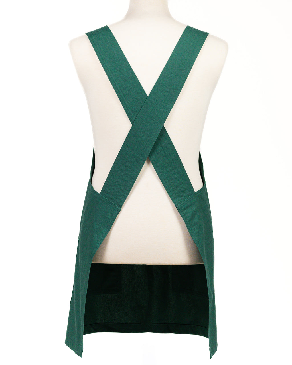 Green Linen Crossback Chore Apron