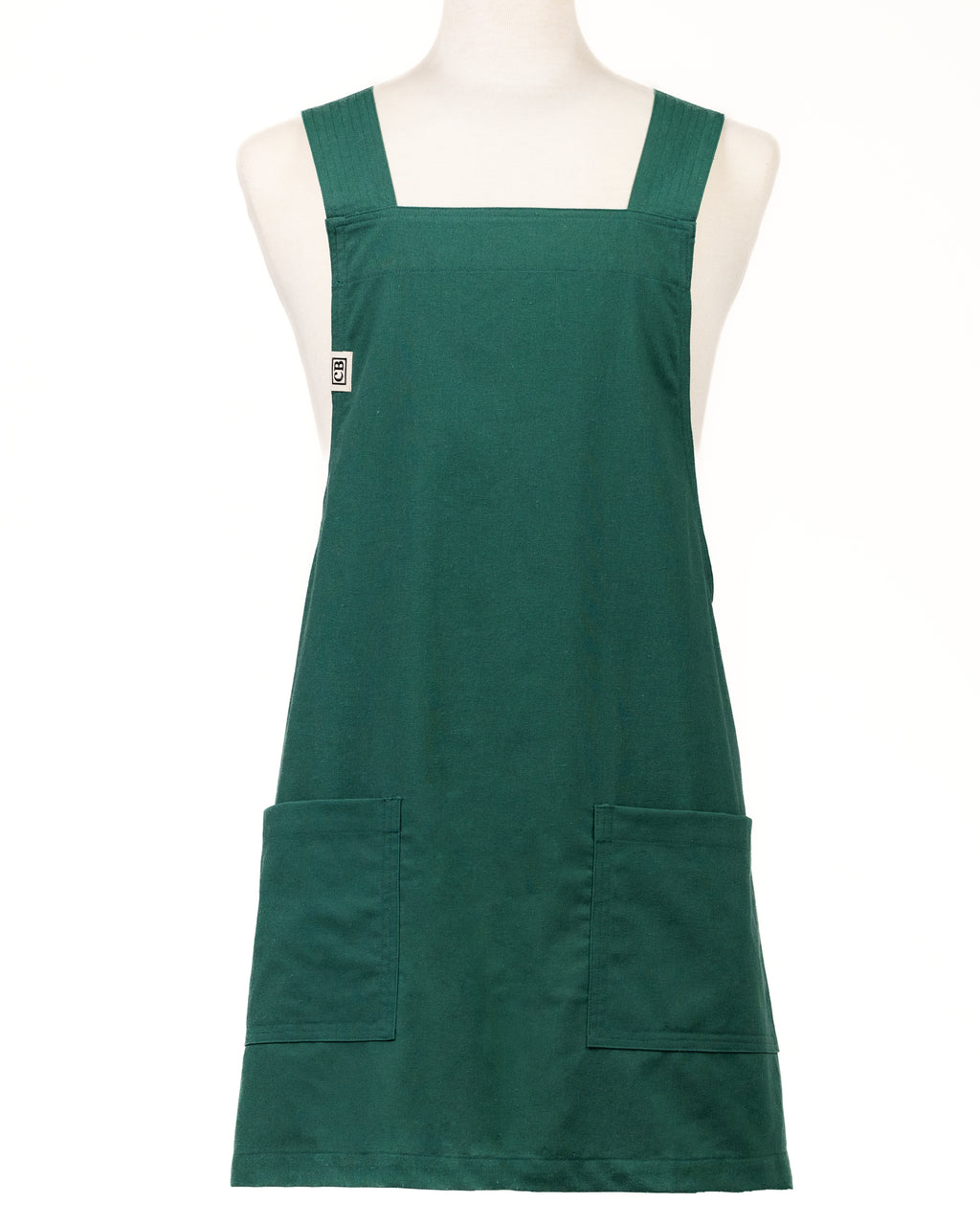 Green Linen Crossback Chore Apron