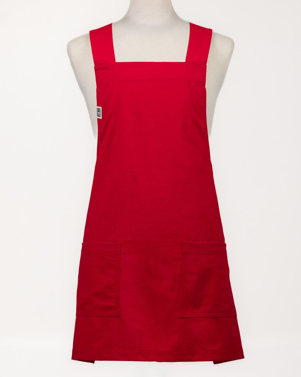 Red Linen Crossback Chore Apron