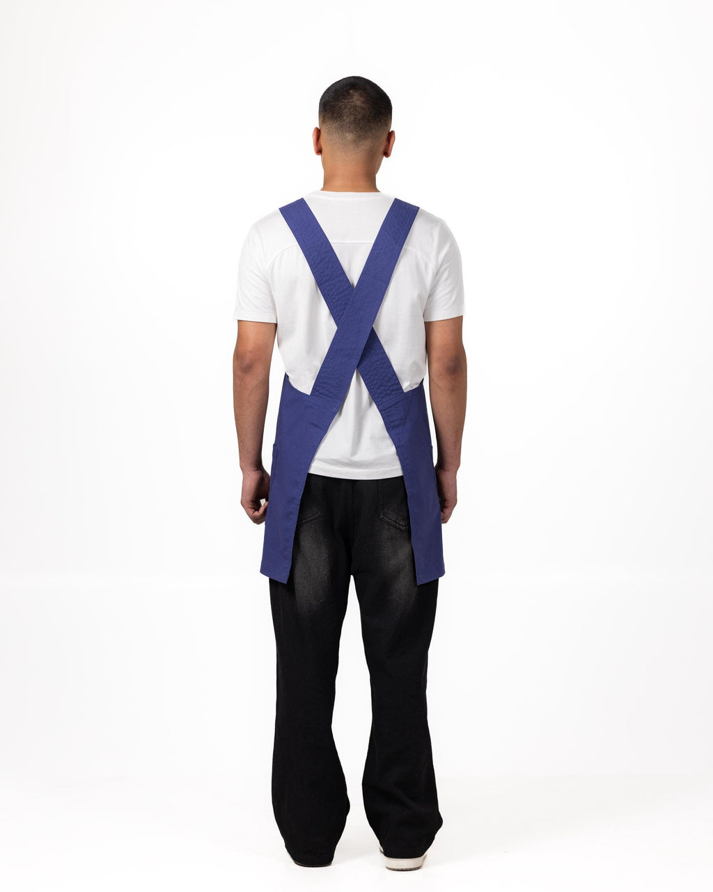 Navy Linen Crossback Chore Apron