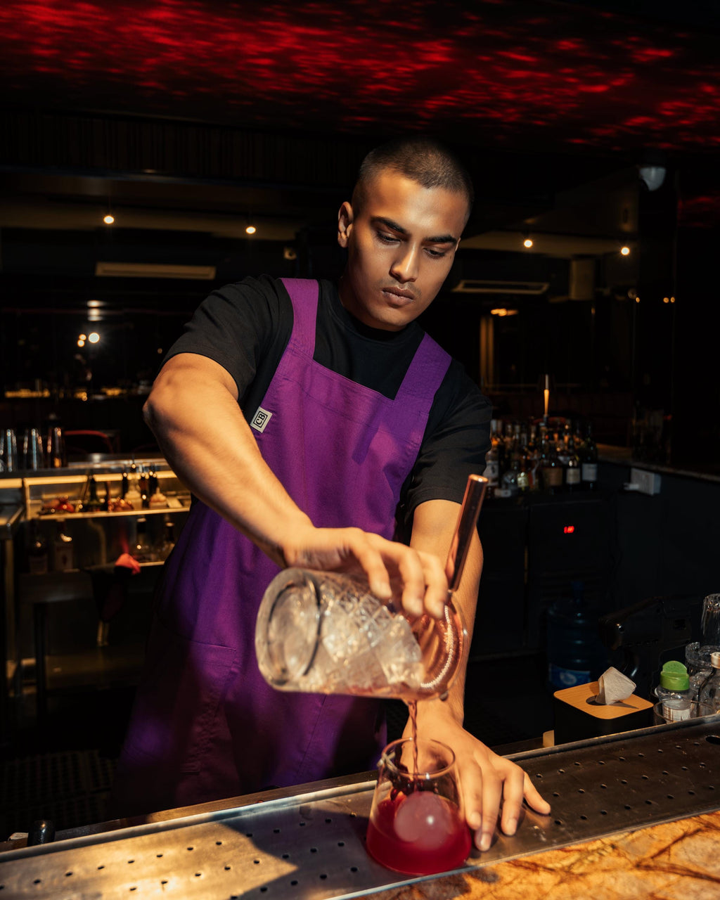 Purple Linen Crossback Chore Apron