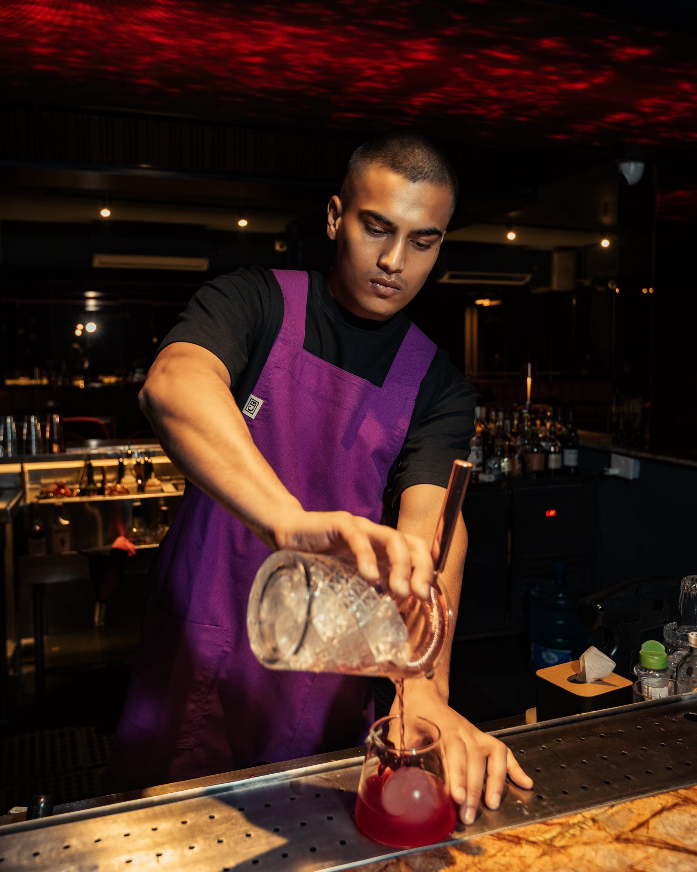 Purple Linen Crossback Chore Apron