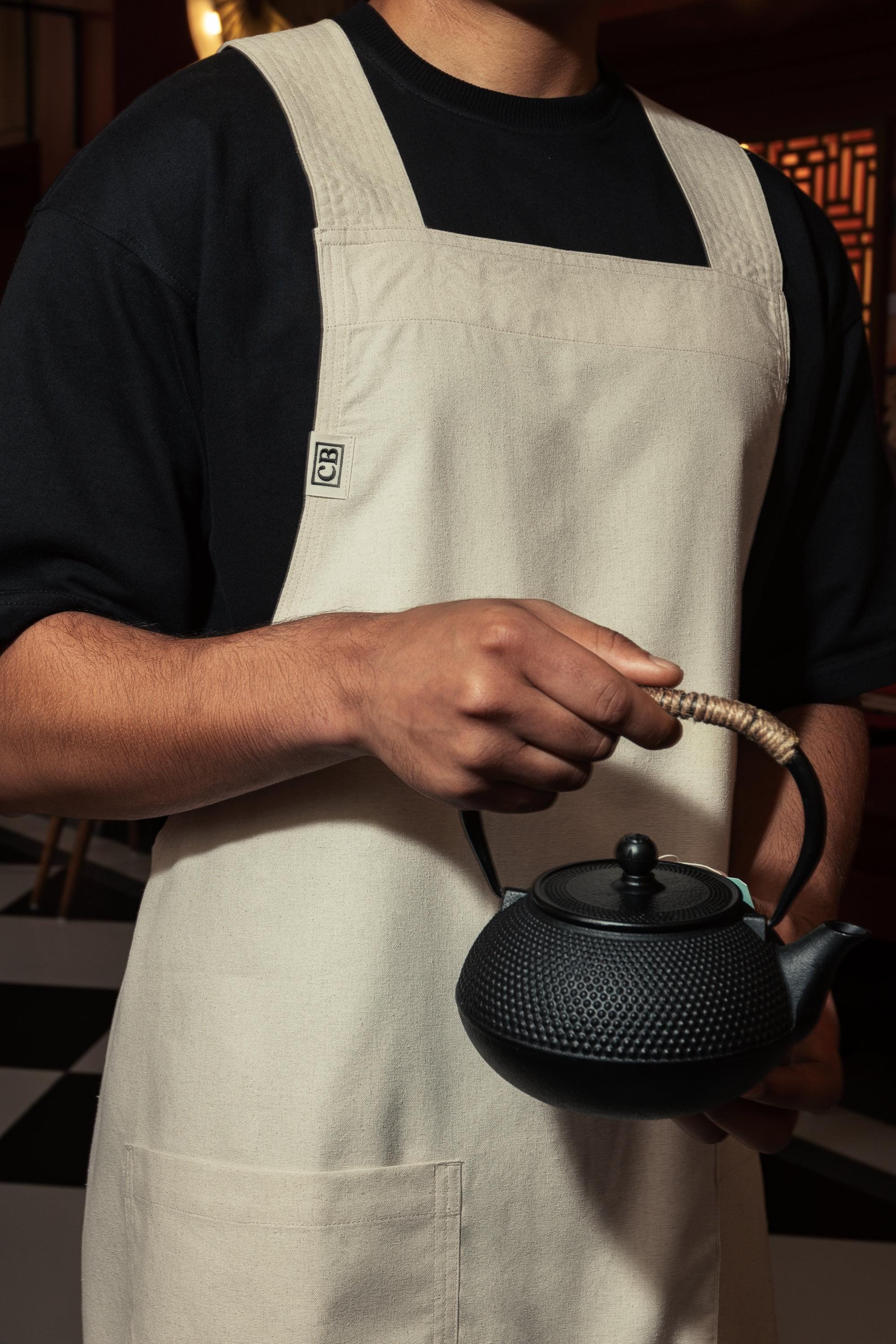 Cream Linen Crossback Chore Apron