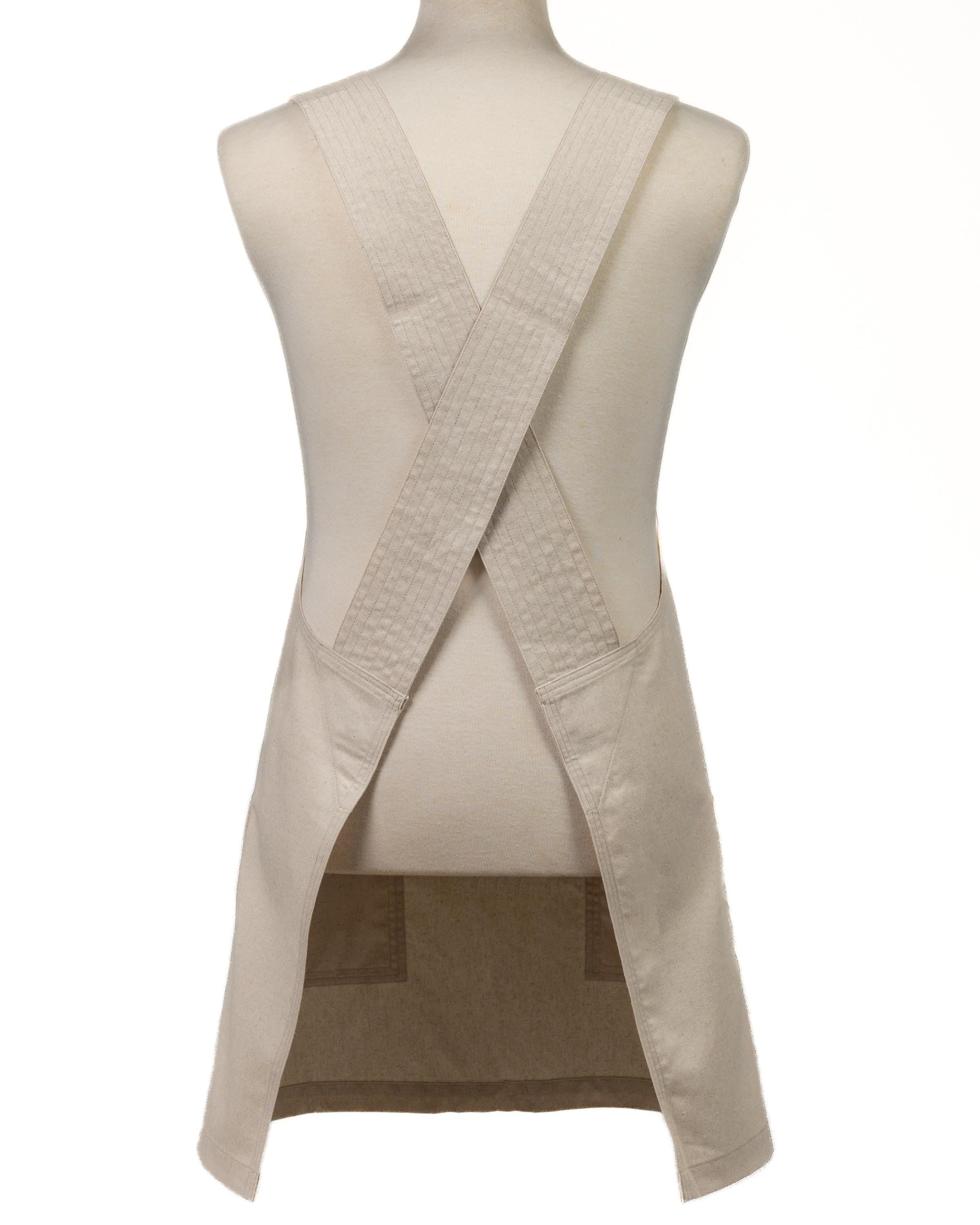 Cream Linen Crossback Chore Apron