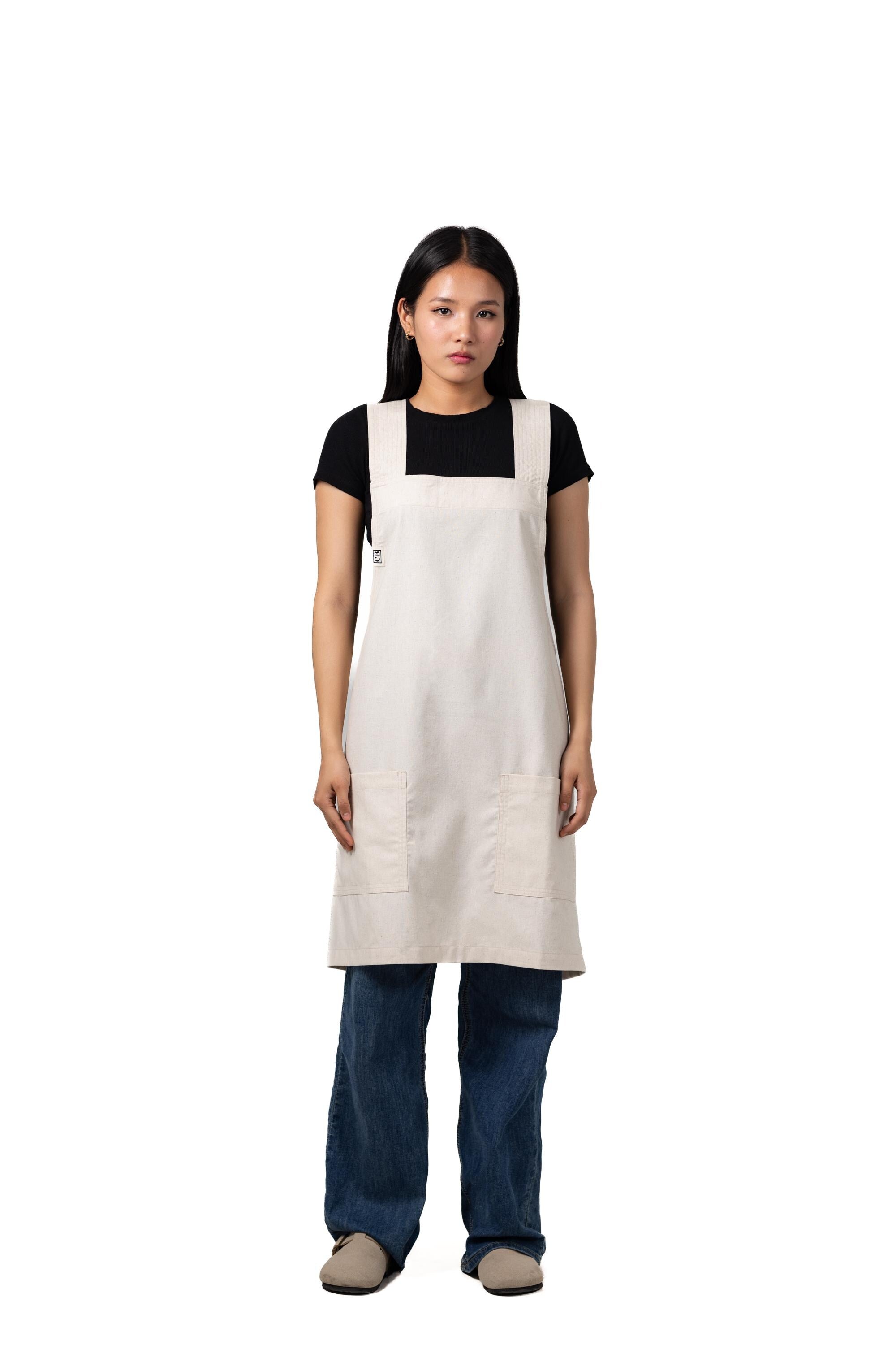 Cream Linen Crossback Chore Apron
